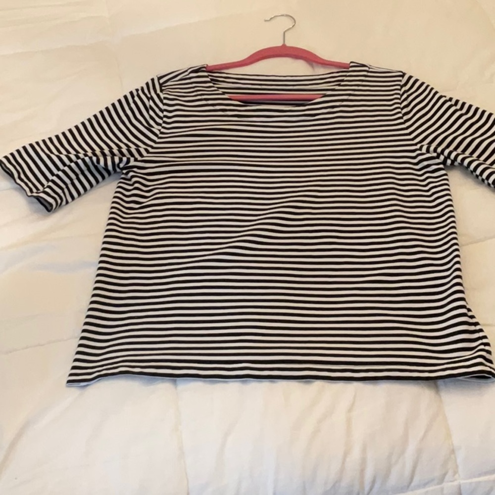 Classic Black and White Striped Women's Top